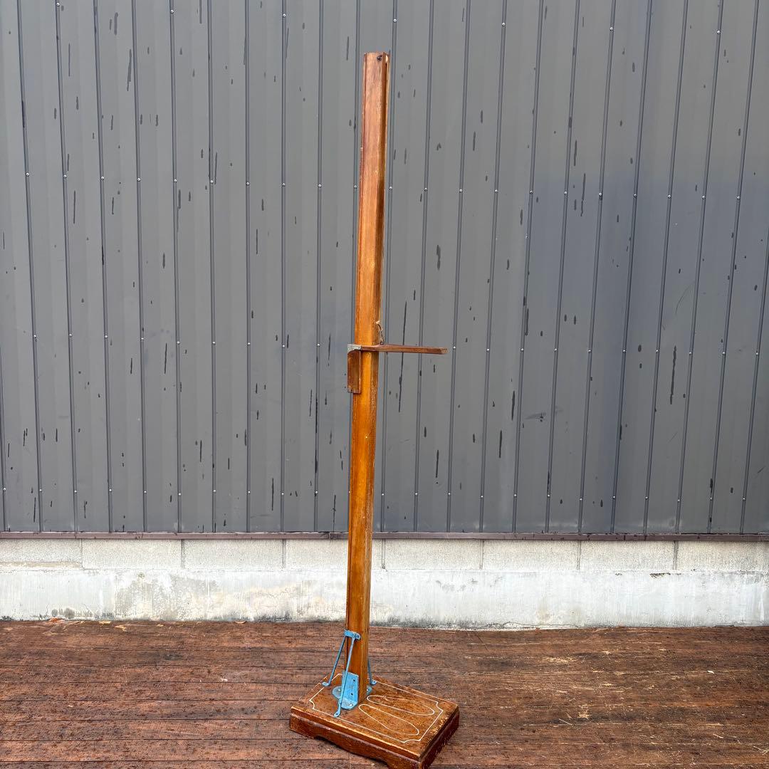 昭和レトロ 木製 身長計 アンティーク 計測器 什器 古道具 ビンテージ