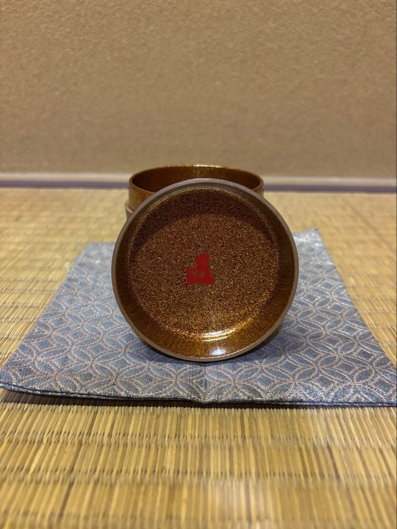 鵬雲斎　箱書　遠山大棗　新井宗賀　加賀蒔絵　蒔絵　棗　茶器　茶道具