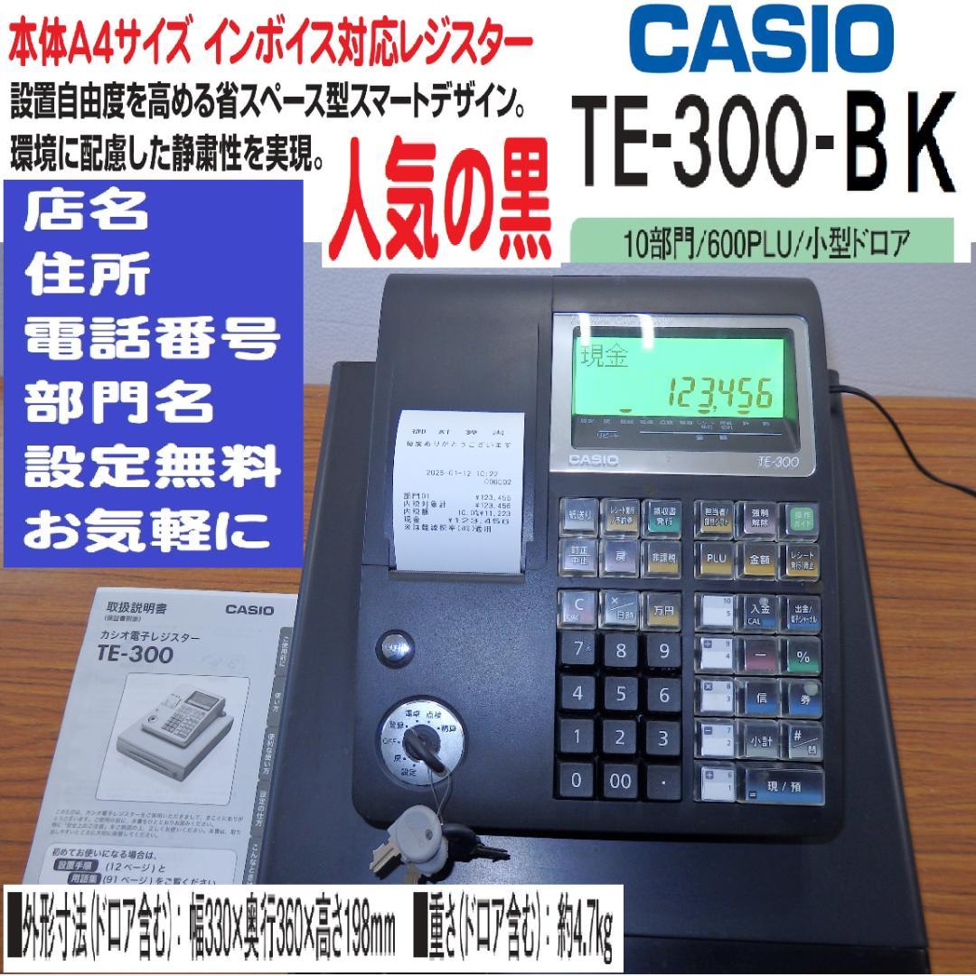2110 設定無料 CASIO TE-300-BK インボイス対応レジスター