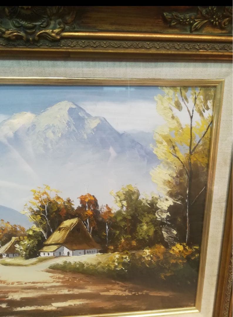 絵画　油絵　木製額縁　美術系