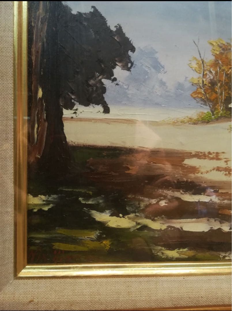 絵画　油絵　木製額縁　美術系