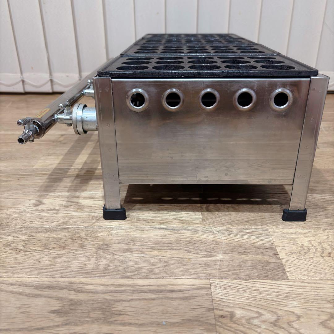 ①【良品】 IKK 業務用 たこ焼き器 154S プロパン 15穴×4連 鉄鋳物