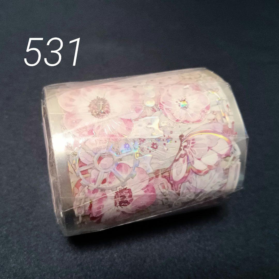 巻売 531★ 海外 マスキングテープ マステ PET 装飾 花 蝶 虹光