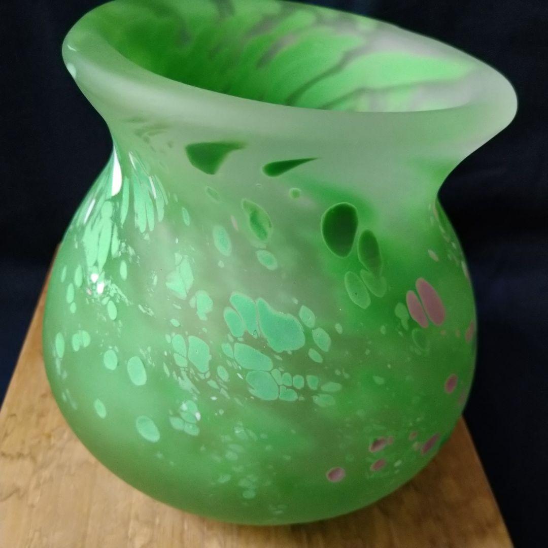 ✤文化勲章受章作家・藤田喬平作✤手吹『三彩花瓶』＊共箱入り