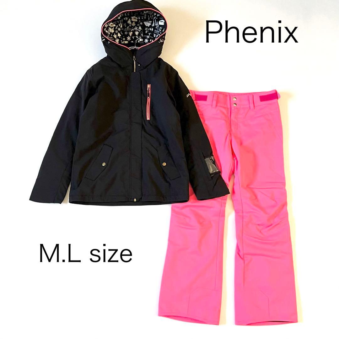 3310【美品】フェニックス　ジャケット パンツ 上下セット 黒　ピンク　M L