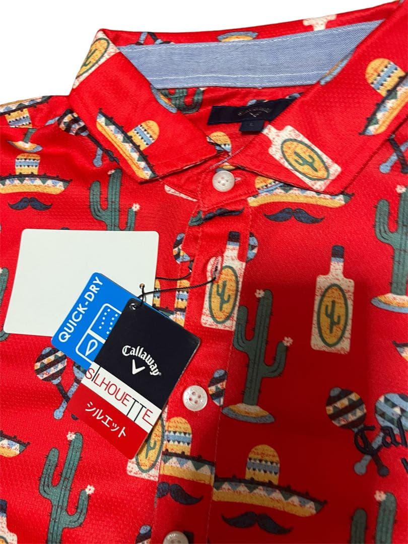キャロウェイ タグ付き 半袖ポロシャツ 赤