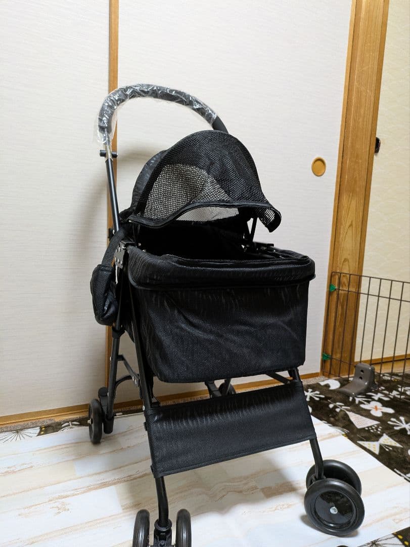 ブラック メッシュ ペットカート