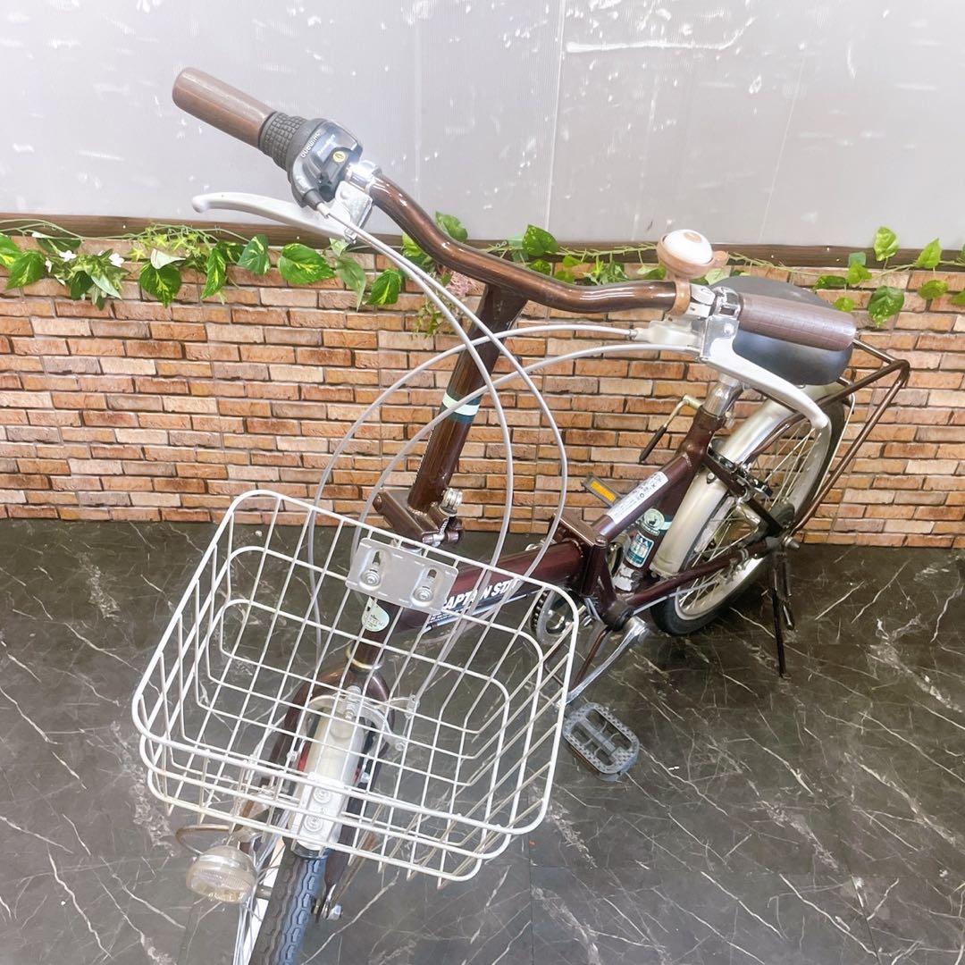 【14】折りたたみ自転車 折車 CAPTAIN STAG ブラウン 20インチ