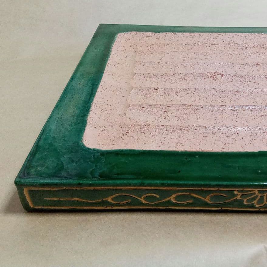 敷瓦　青楽　菊唐草文　和楽