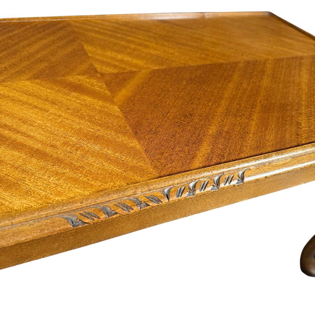 HR754 【ビンテージ】イギリス　英国　アンティーク　ガラストップローテーブル