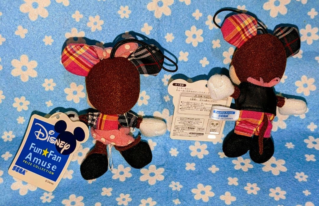 ♡美品♡ディズニー♡ミッキー＆ミニー♡ロックスターぬいぐるみストラップ★☆