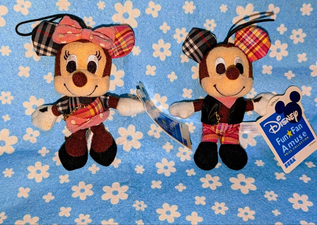 ♡美品♡ディズニー♡ミッキー＆ミニー♡ロックスターぬいぐるみストラップ★☆