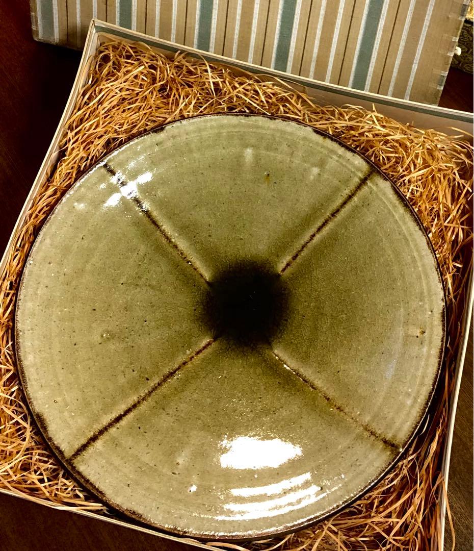 加守田章二　飴釉十文字皿