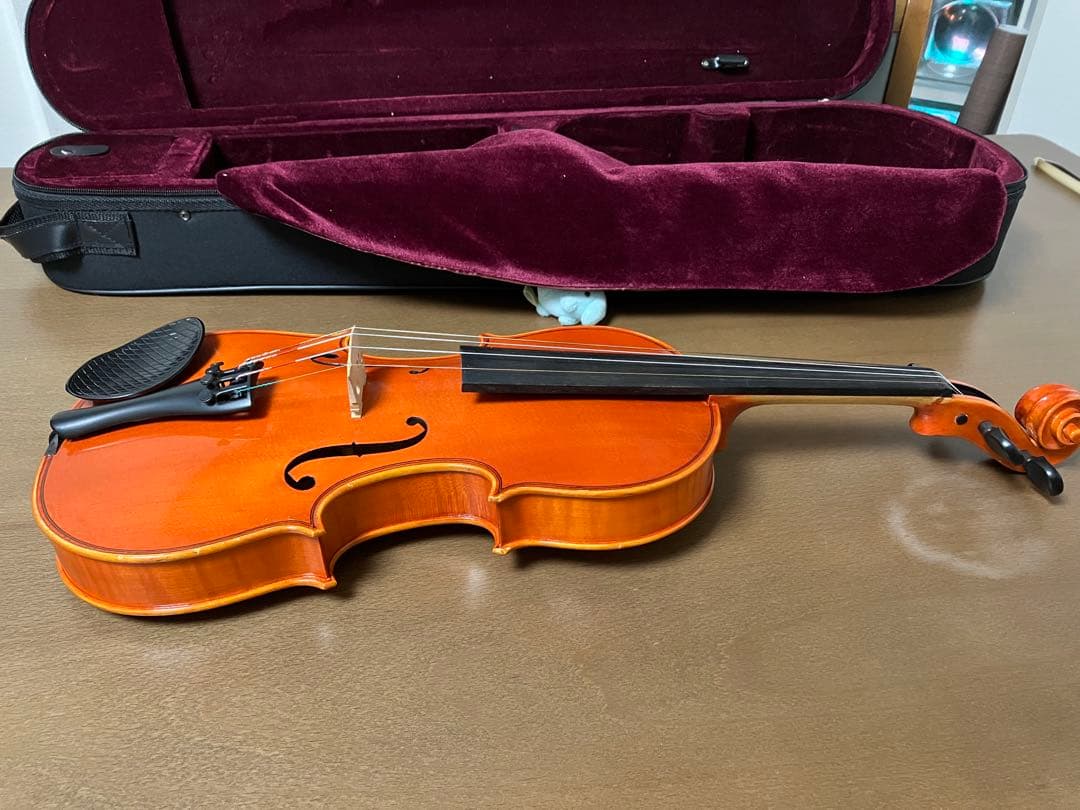 オレンジ色 バイオリン 4弦 ケース付き