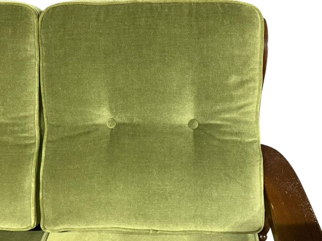 ◯2人掛けソファ アンティーク家具 グリーン 緑