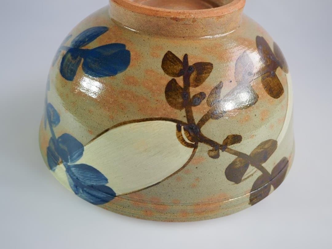 布志名焼9代土屋雲善造『色絵大根絵鉢』（共箱）