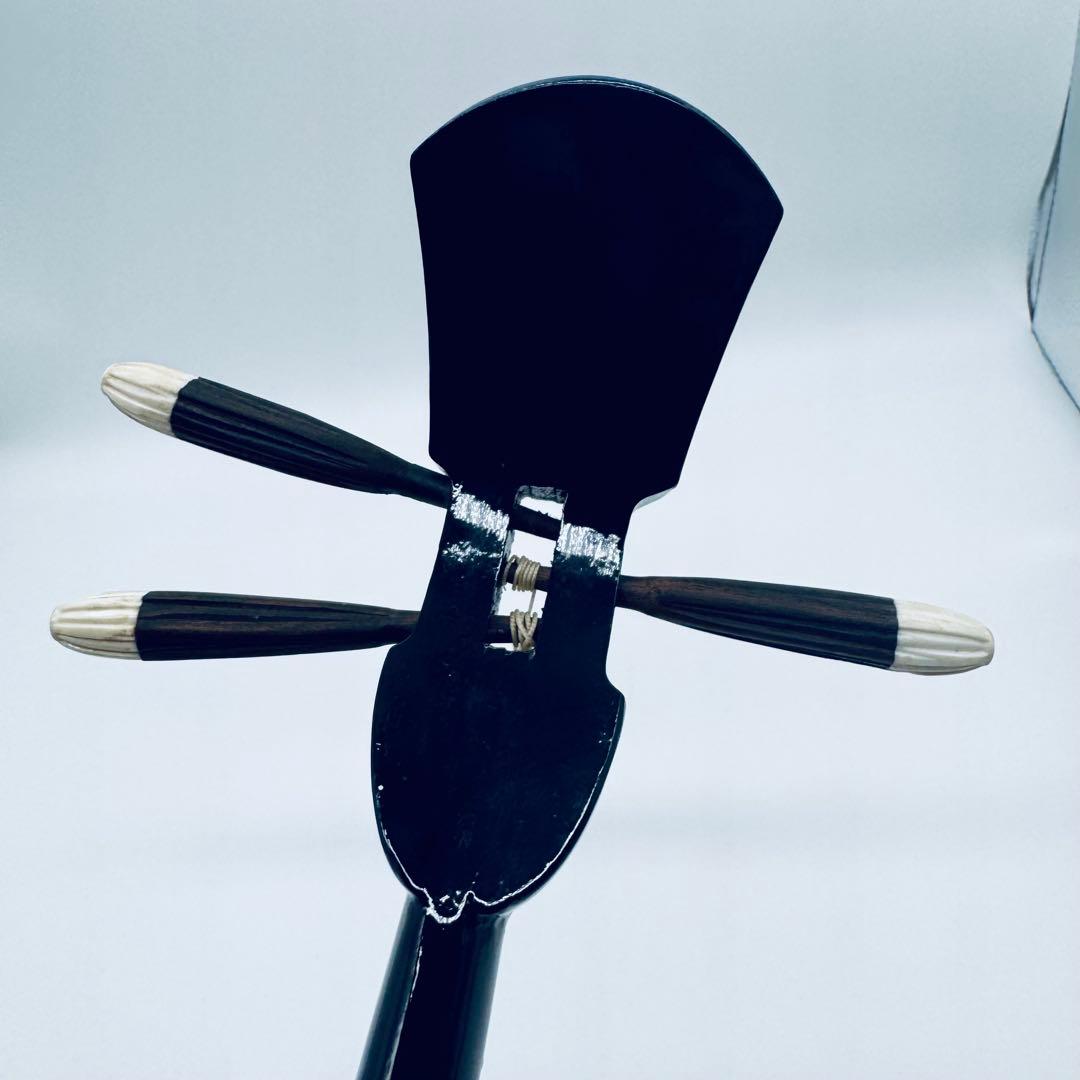 三線 本皮使用 蛇皮張り 沖縄伝統楽器　収納袋・木箱付　現状品　ジャンク