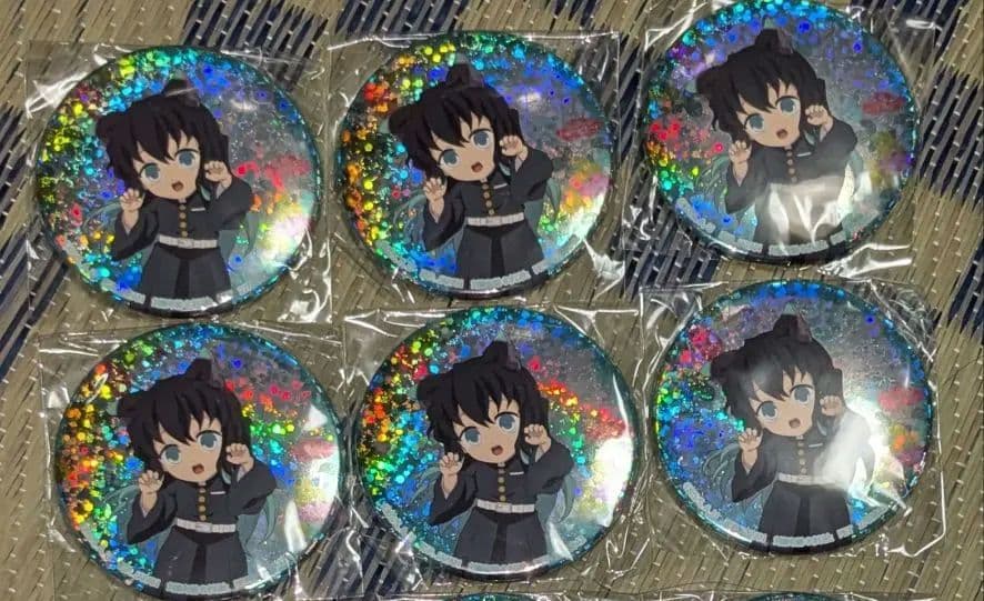 鬼滅の刃 ホログラム 缶バッジ 漆ノ章 時透無一郎 ナムコ