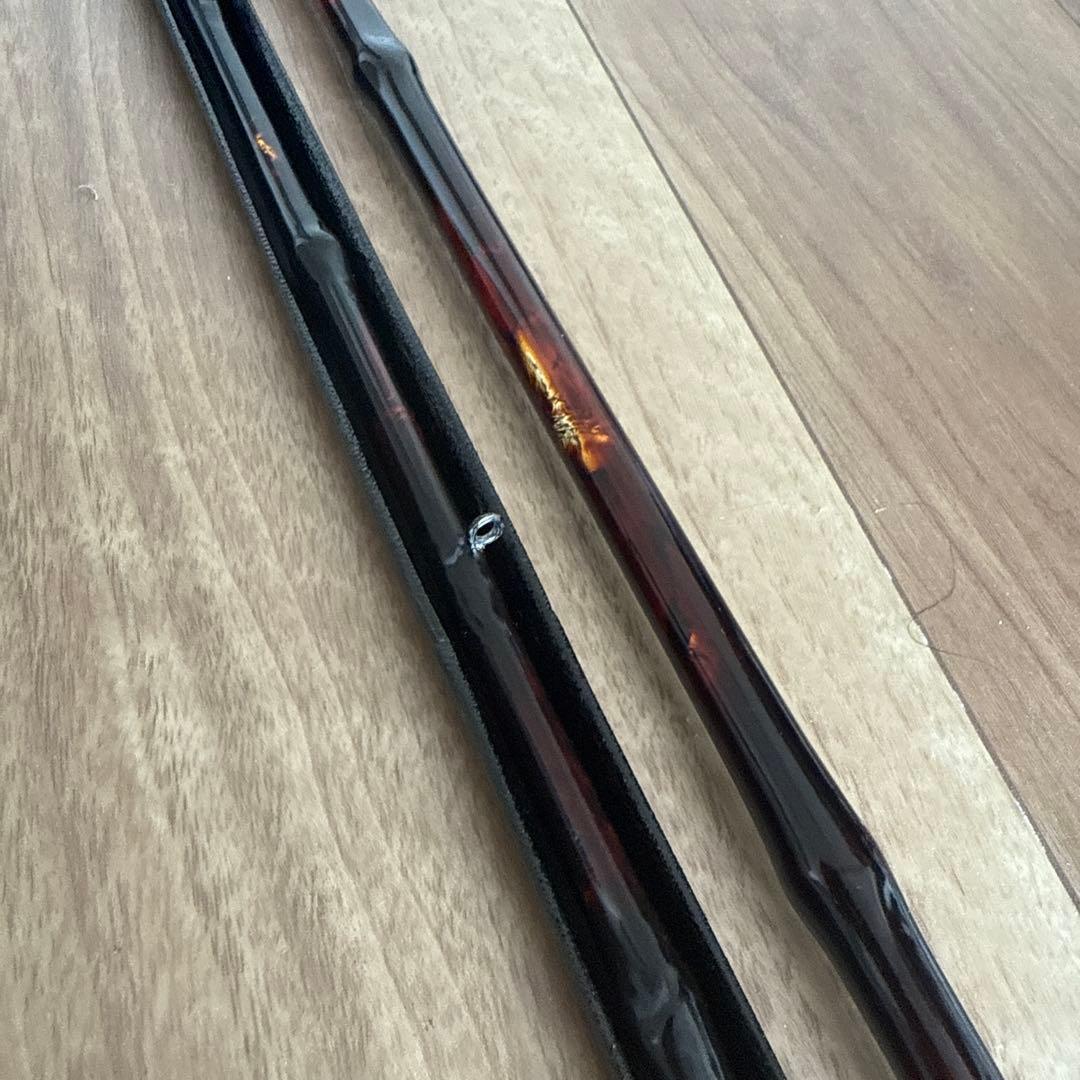 軟調　旭信和竿　金箔の珍しい層塗り　布袋竹