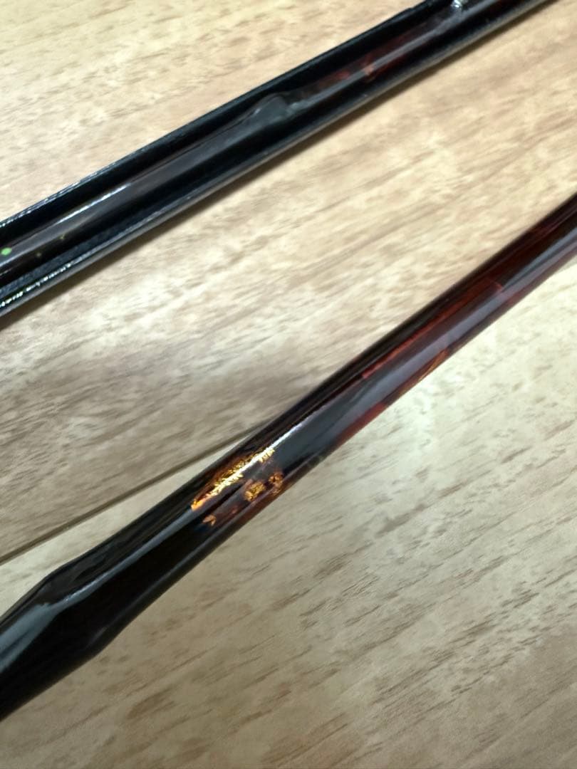 軟調　旭信和竿　金箔の珍しい層塗り　布袋竹