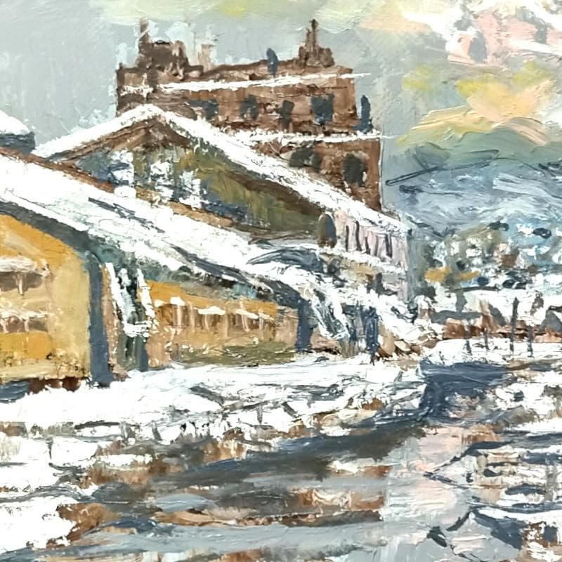 ☆ 高橋益之 ☆「 冬の小樽運河 」油絵 SMサイズ 新品！