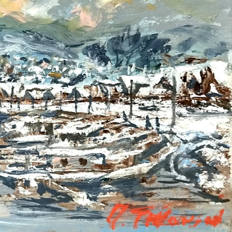 ☆ 高橋益之 ☆「 冬の小樽運河 」油絵 SMサイズ 新品！