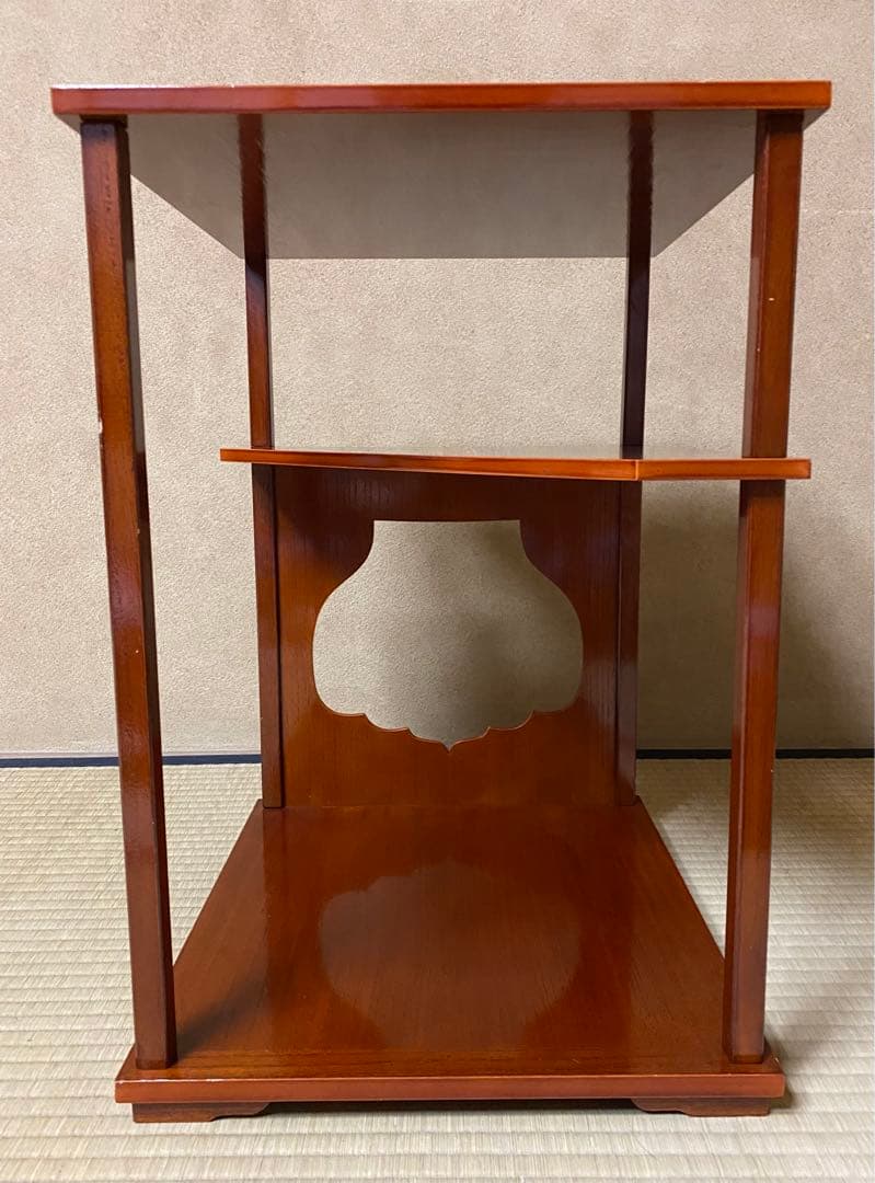 茶道具　棚　仙翁棚　渡辺可映作　木箱入り　黄袋付