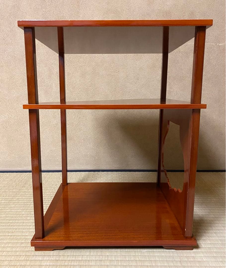 茶道具　棚　仙翁棚　渡辺可映作　木箱入り　黄袋付