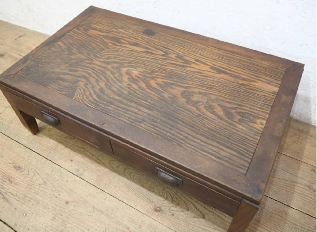 1085 アンティーク　文机　ローテーブル　抽斗　展示台　レトロ　大正ロマン