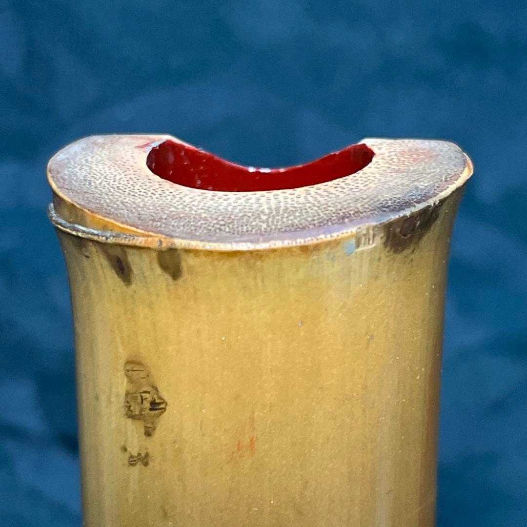 尺八 都山流 一尺九寸管 在銘 二印 籐巻き銀三線 【音出し確認済み】