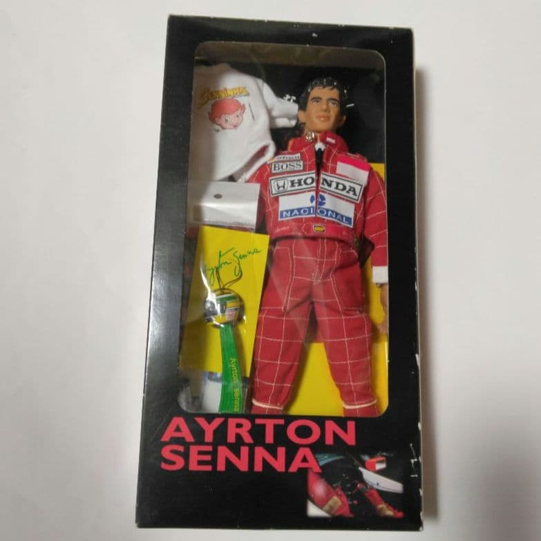 アイルトン・セナ　フィギュア　ヘルメット　ストラップ