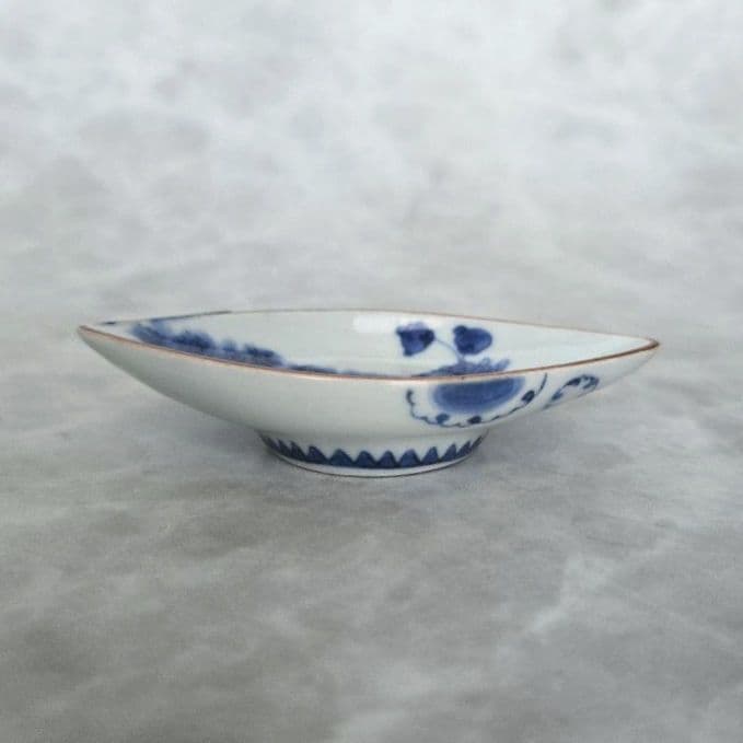古伊万里　染付　豆皿　小皿　江戸　骨董　金直し　金継ぎ　藍柿　アンティーク