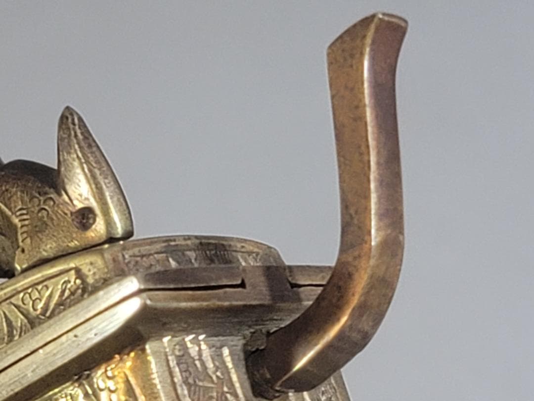 古銅 豆 香炉 花器一対 Ａ845