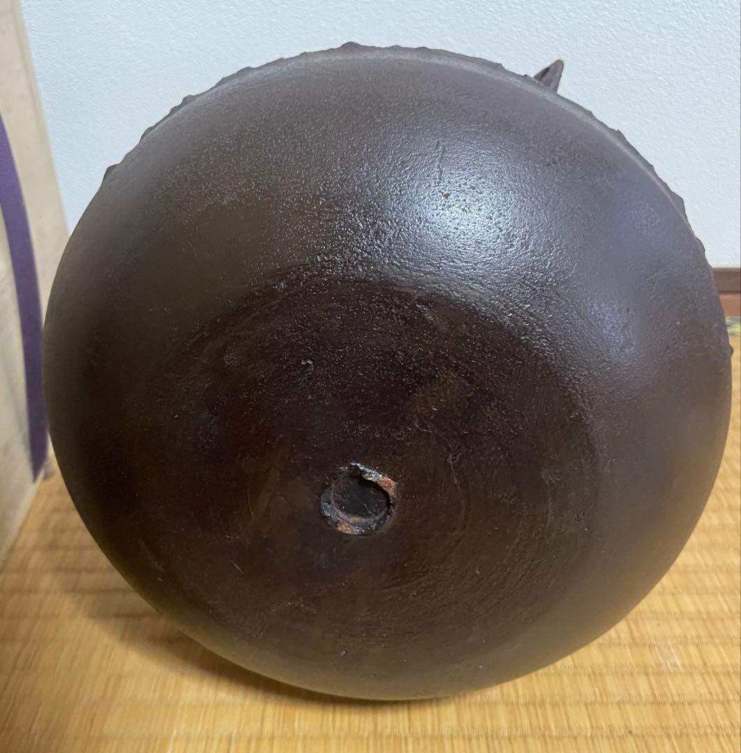 初代畠春斎　作　姥口尻張釜 風炉釜 茶道具 共箱　送料無料