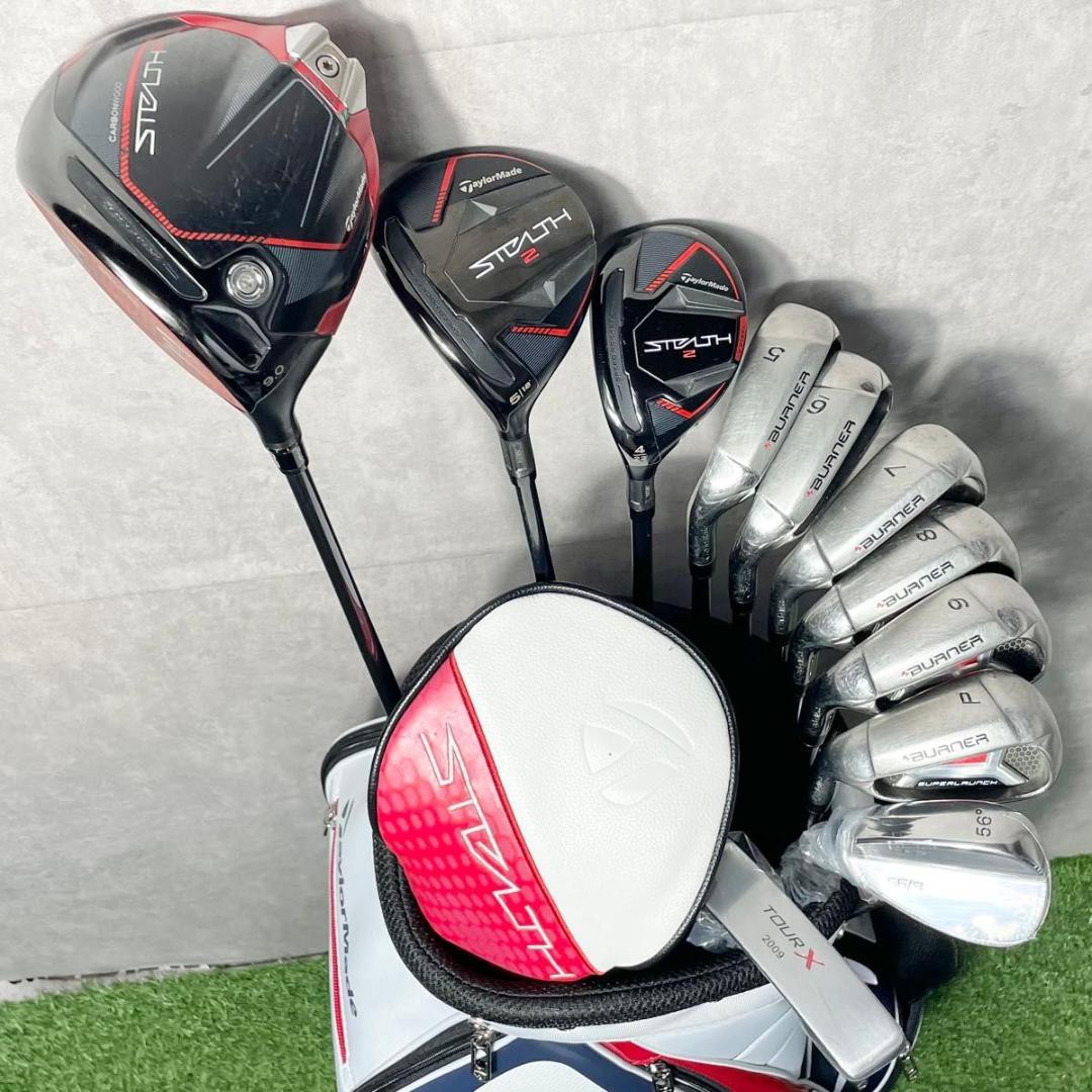 【レフティ！バッグ新品】テーラーメイド ステルス2 ゴルフクラブ 11本 S 左