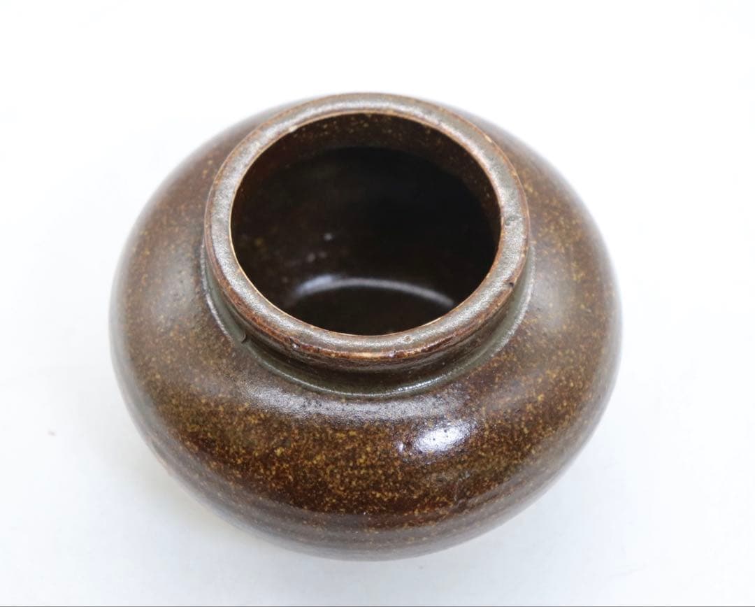 中国　明時代　醬釉壺　アンティーク　送料込み250828