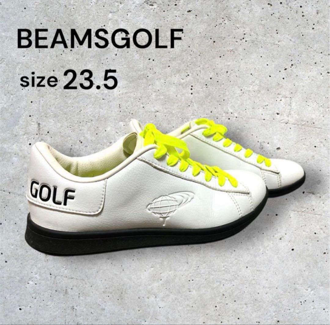 BEAMSGOLF ゴルフシューズ 23.5cm ロゴホワイト/イエロー