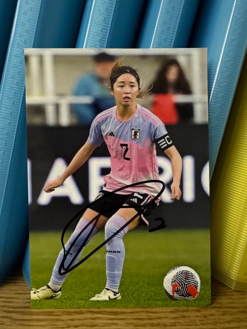 なでしこジャパン 清水梨紗 直筆サイン入り写真③ マンチェスターシティ 長谷川唯