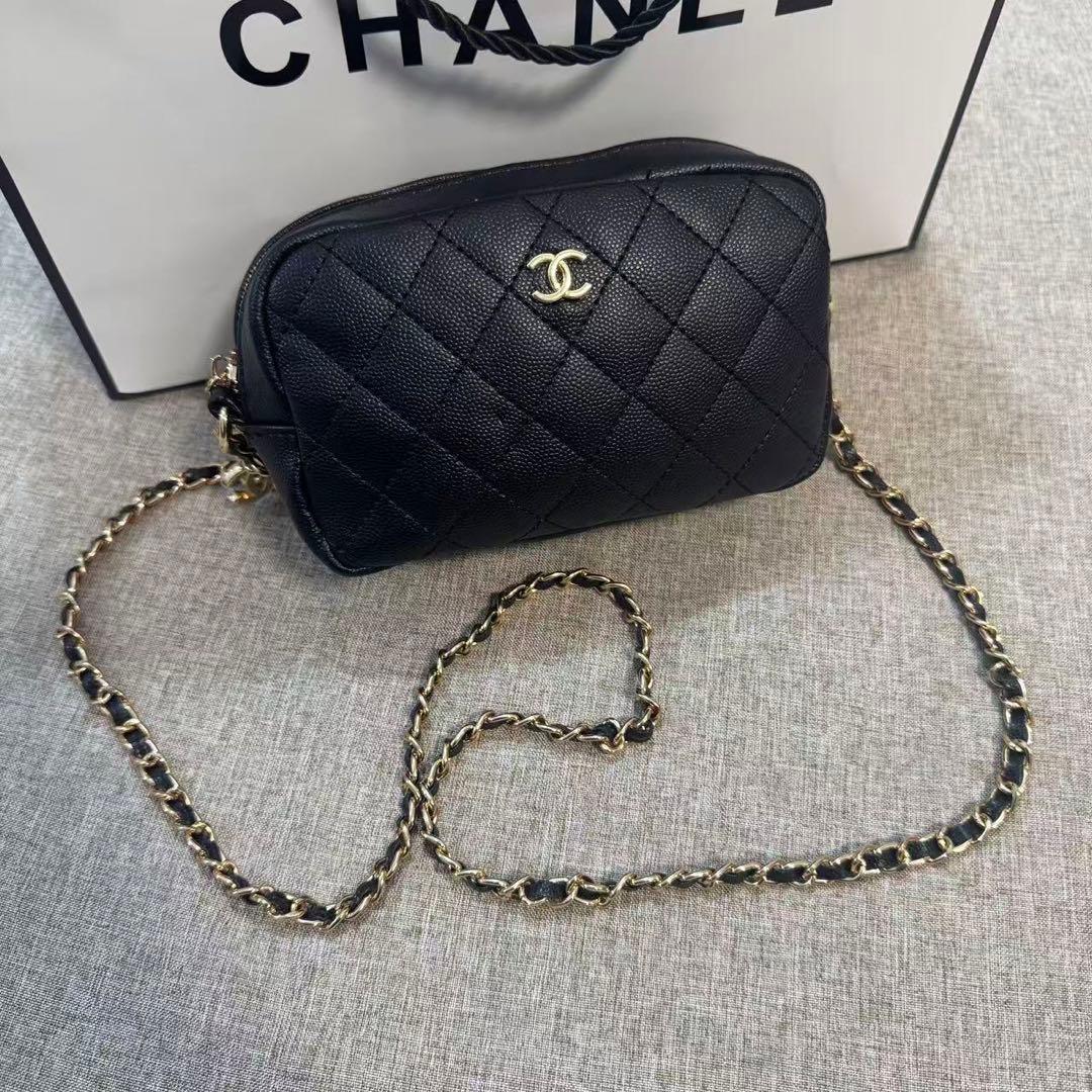 VIP会員限定 ノベルティ キャビアスキンショルダーバッグ ゴールドチェーン