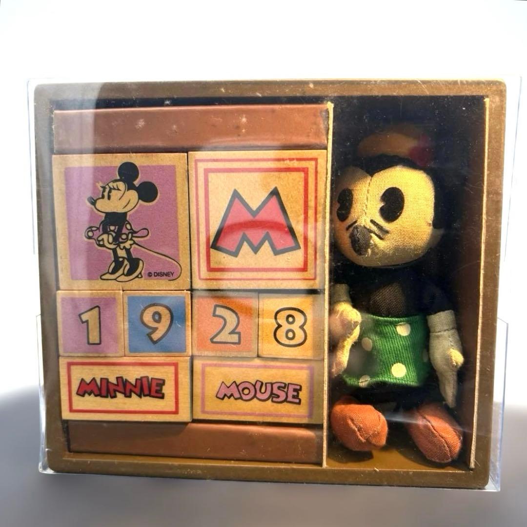 東京ディズニーランド ミニーマウス 木製ブロック＆ぬいぐるみセットの出品