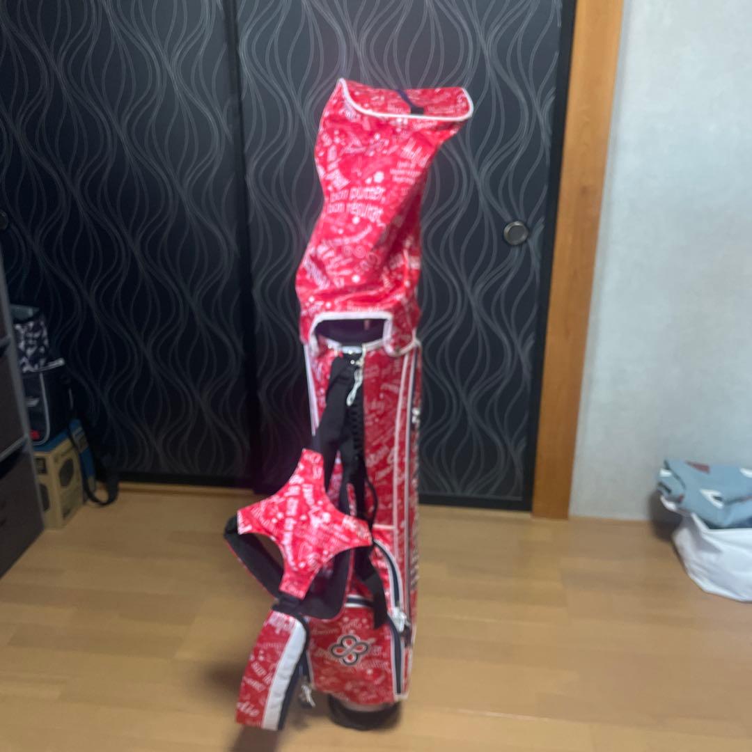 marie claire スタンドゴルフバッグ 赤　クラブ6本