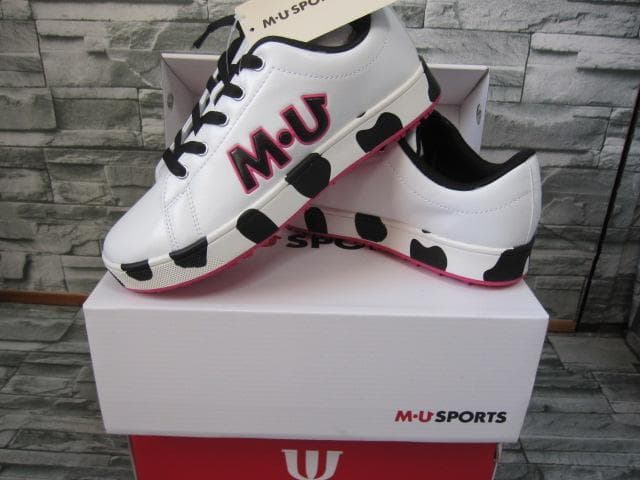 MU SPORTS ◆ダルメシアン柄スパイクレスシューズ 23.0 WH