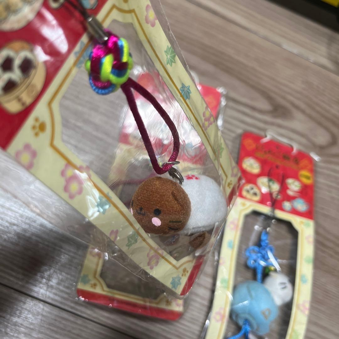 平成レトロ　にゃんこ飯店　ASIANマスコットストラップ　3コセット