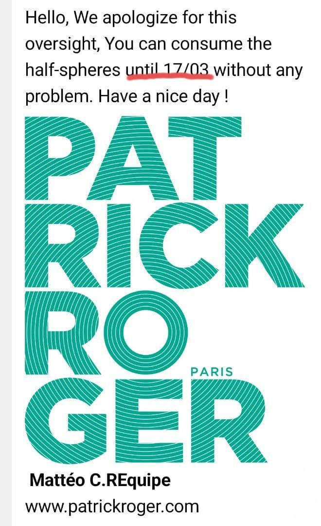 パトリックロジェ★ドゥミスフェール 18粒入