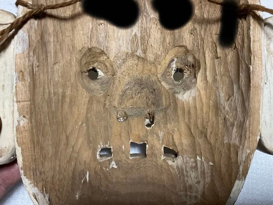 岡山／備前神楽の面／ハンドメイド作。【木製・恵比寿様】。