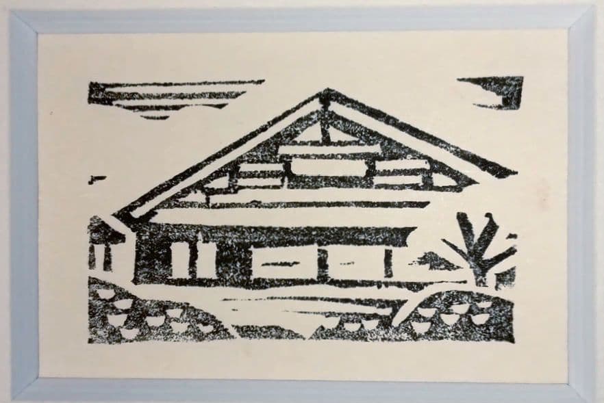 小川龍彦木版画セット 小品風景と花3点セット、毎日新聞カット集2