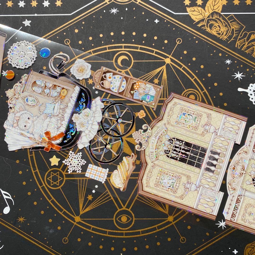 【9257】海外　中古巻　貝殻光マスキングテープ　熊　裁縫　装飾系　残量多め