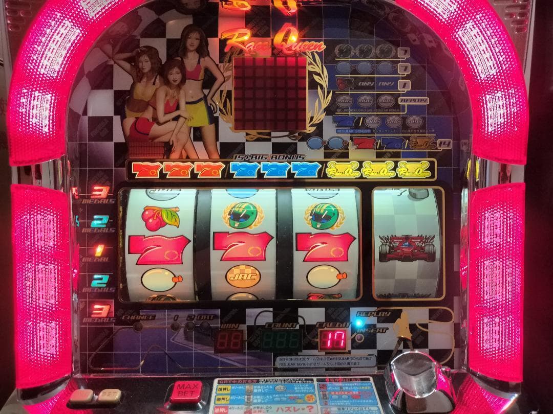 【パチスロ実機】オリンピア★レースクイーン【オートプレイ付不要機付】４号機