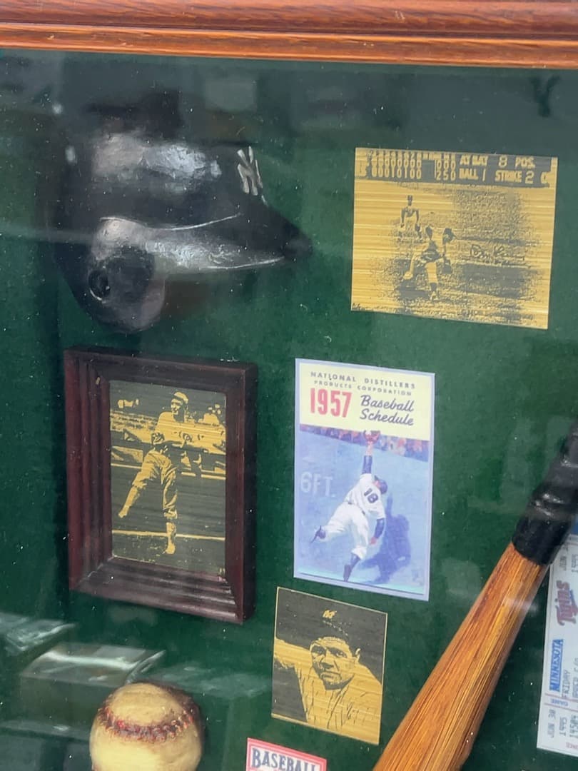 大リーグ ガラス額入り 記念品 ベーブ・ルース 1957 ベースボール