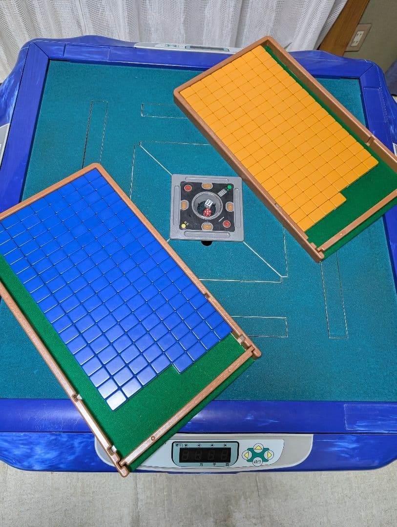 美品　全自動麻雀卓　麻雀牌込　アモス　コング　ブルー　【配送無料】